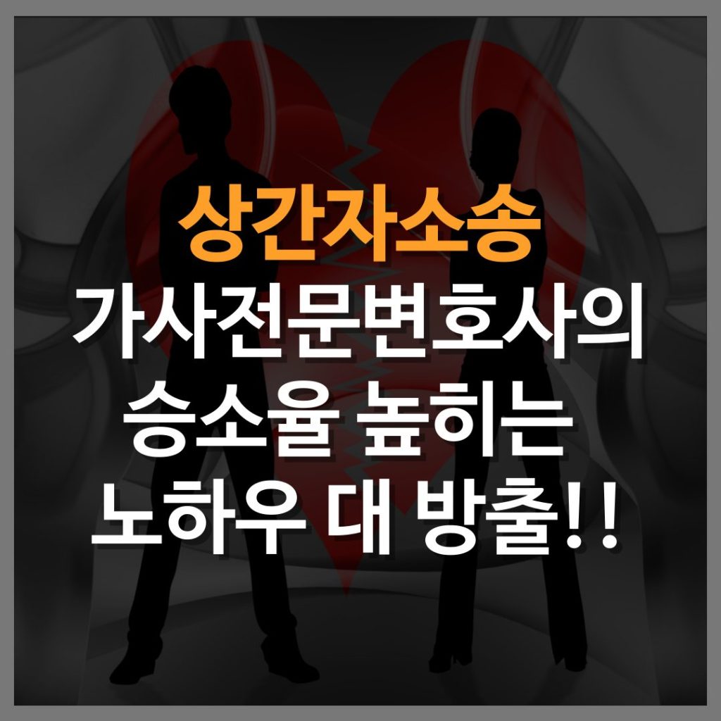 상간자소송 가사전문변호사의 승소율 높히는 노하우 대 방출
