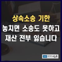 상속소송 기한 놓치면 소송도 못하고 재산 전부 잃습니다