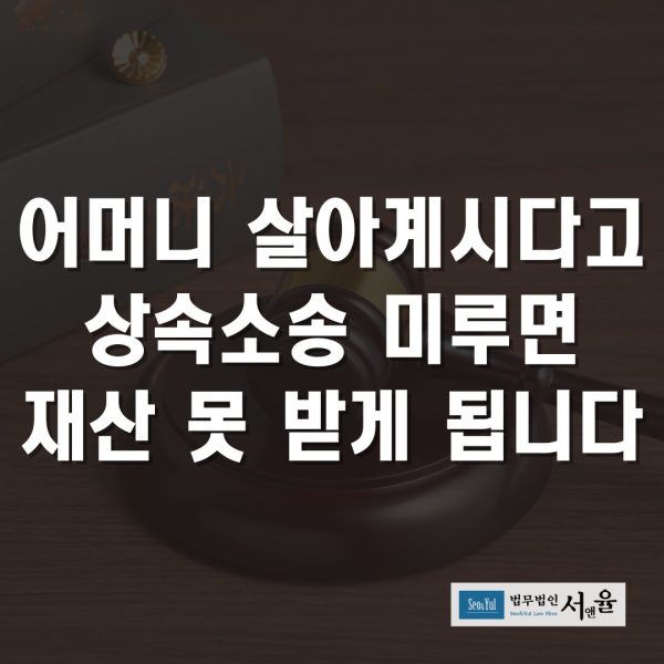 어머니 살아계시다고 상속소송기한 미루면 다신 재산 못 찾습니다