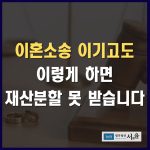 이혼소송 승소해도 이렇게 하면 재산분할 못 받습니다