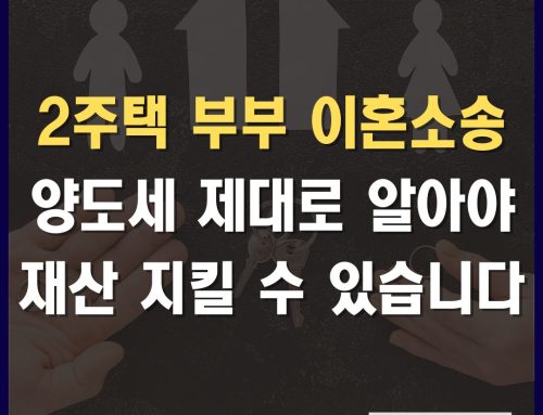 이혼소송 시 양도세 제대로 모르면 재산 다 날립니다( 2주택 부부의 재산분할)